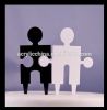 mr and mrs puzzle pieces wedding anniversary acrylic cake topper